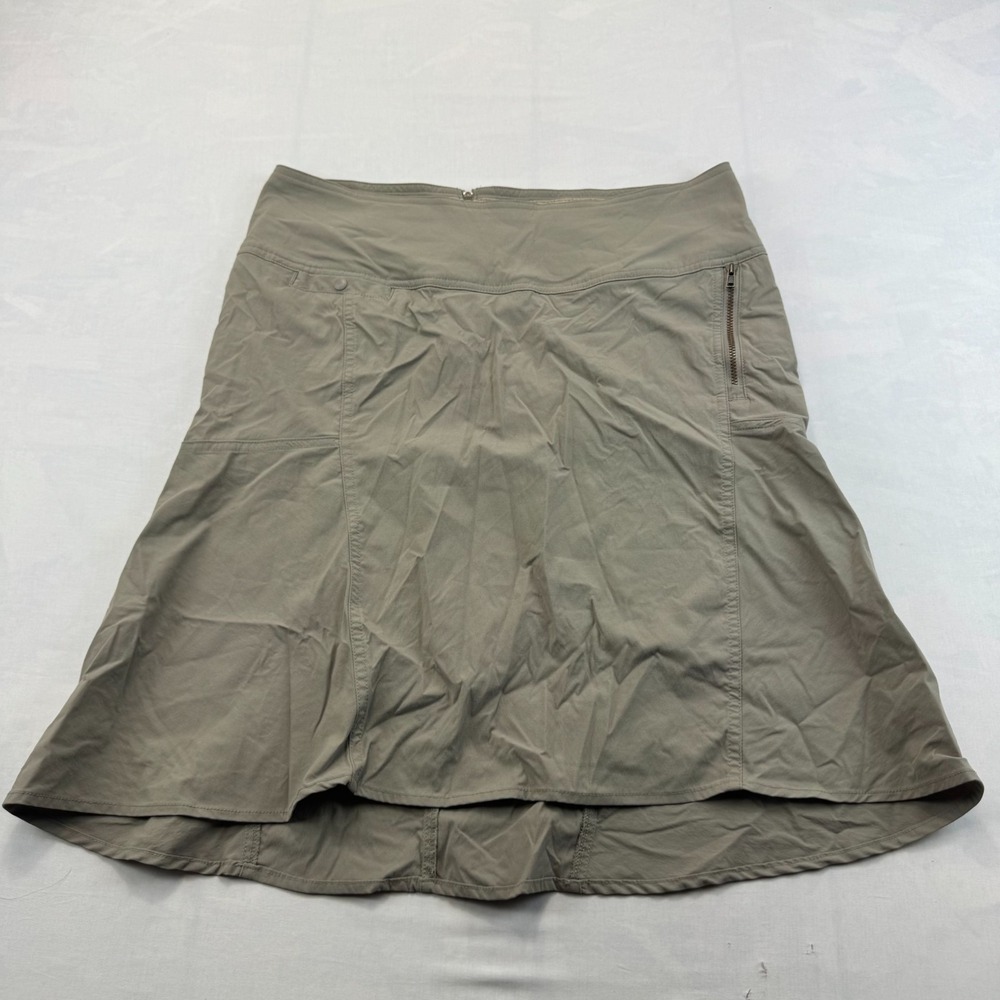 Royal Robbins A-Line Skirt Womens 10 Khaki Stretch Lined Back Zip Hiking Outdoor